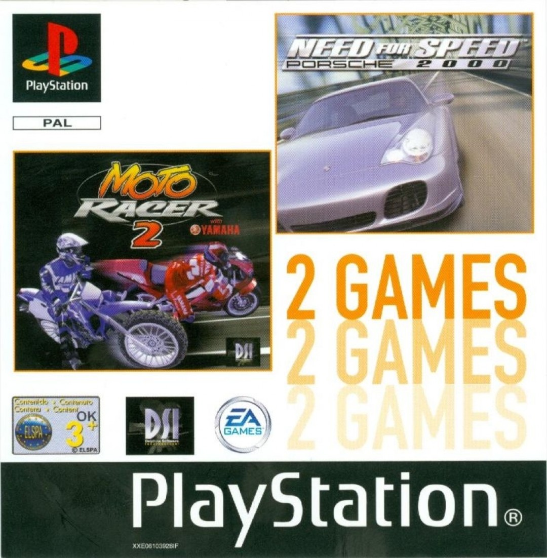 2 Games Need For Speed Porsche 2000 + Moto Racer 2