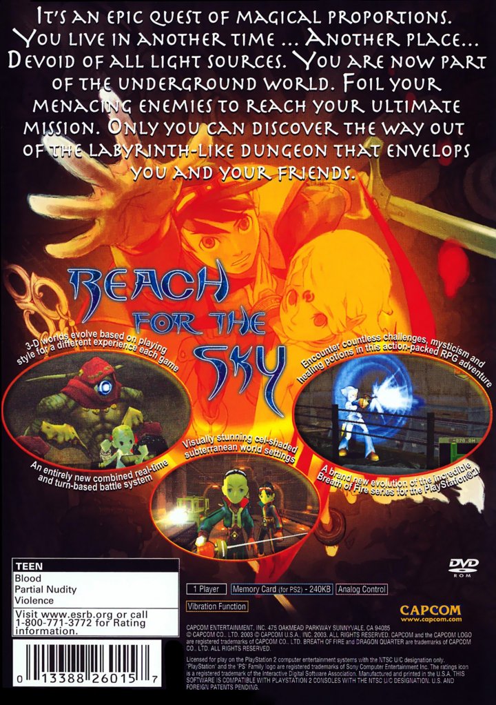 Sony Playstation 2 Breath Of Fire Dragon Quarter The Schworak Site