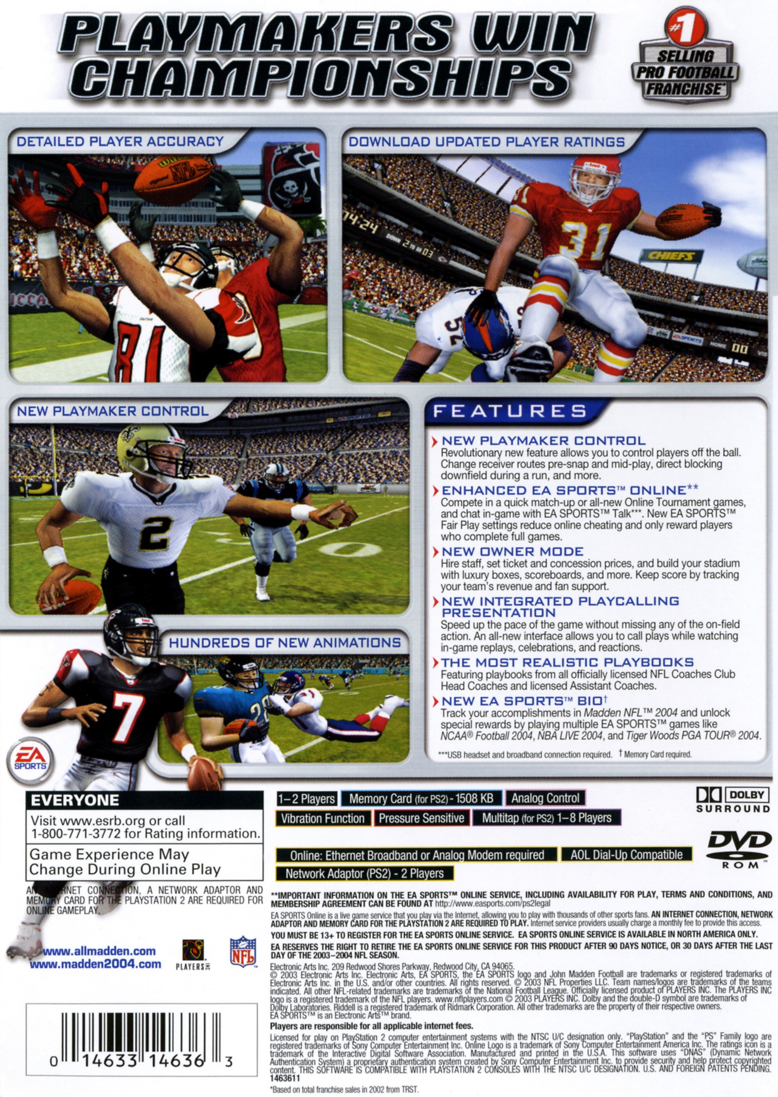 Madden NFL 2004, Sony PlayStation 2