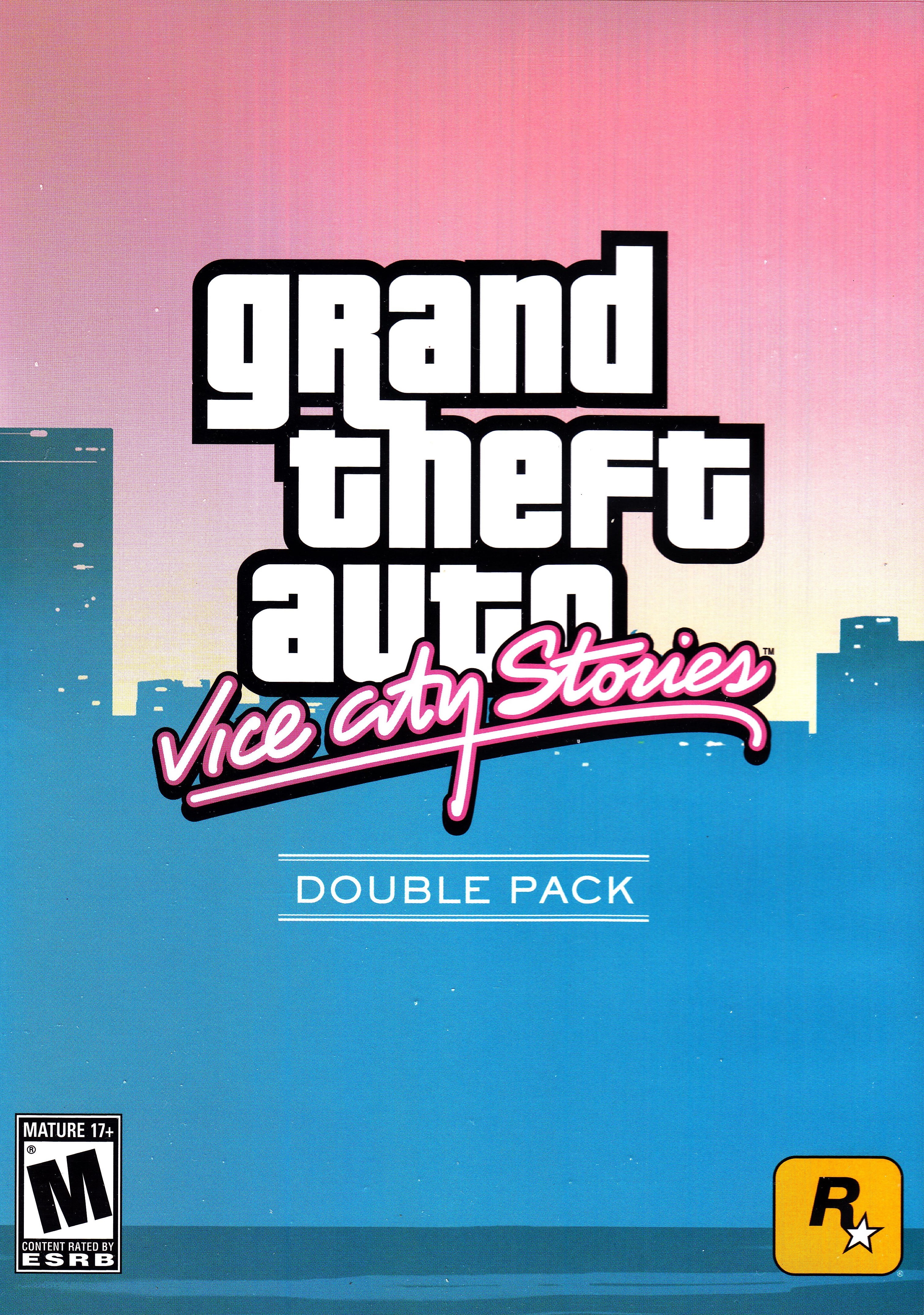 The box art for the double pack featuring GTA III and Vice City on