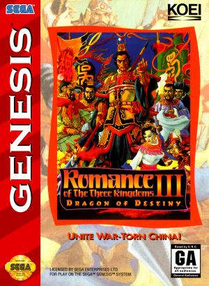 Romance of the Three Kingdoms III: Dragon of Destiny cover